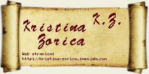 Kristina Zorica vizit kartica